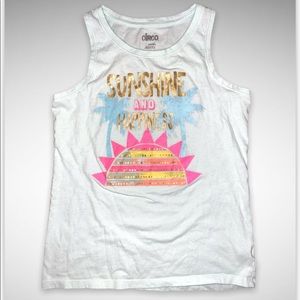 Girls XL 14/16 Circo Sunshine And Happiness Mint green Tank Shirt